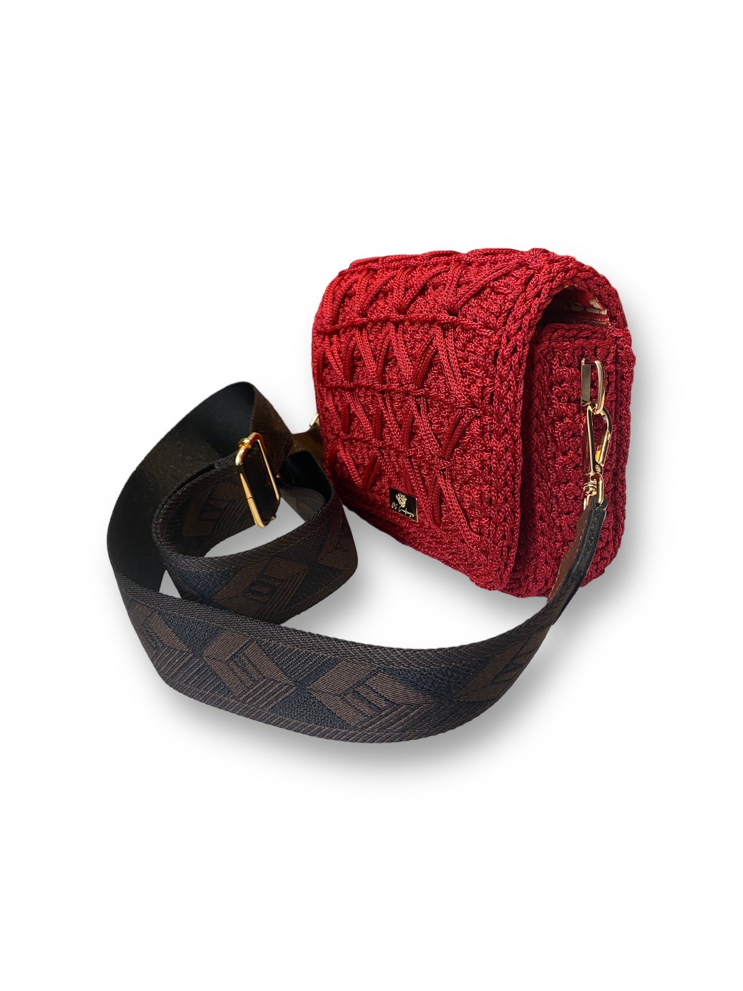 Handcrafted Red Crossbody Elegance with long adjustable strap