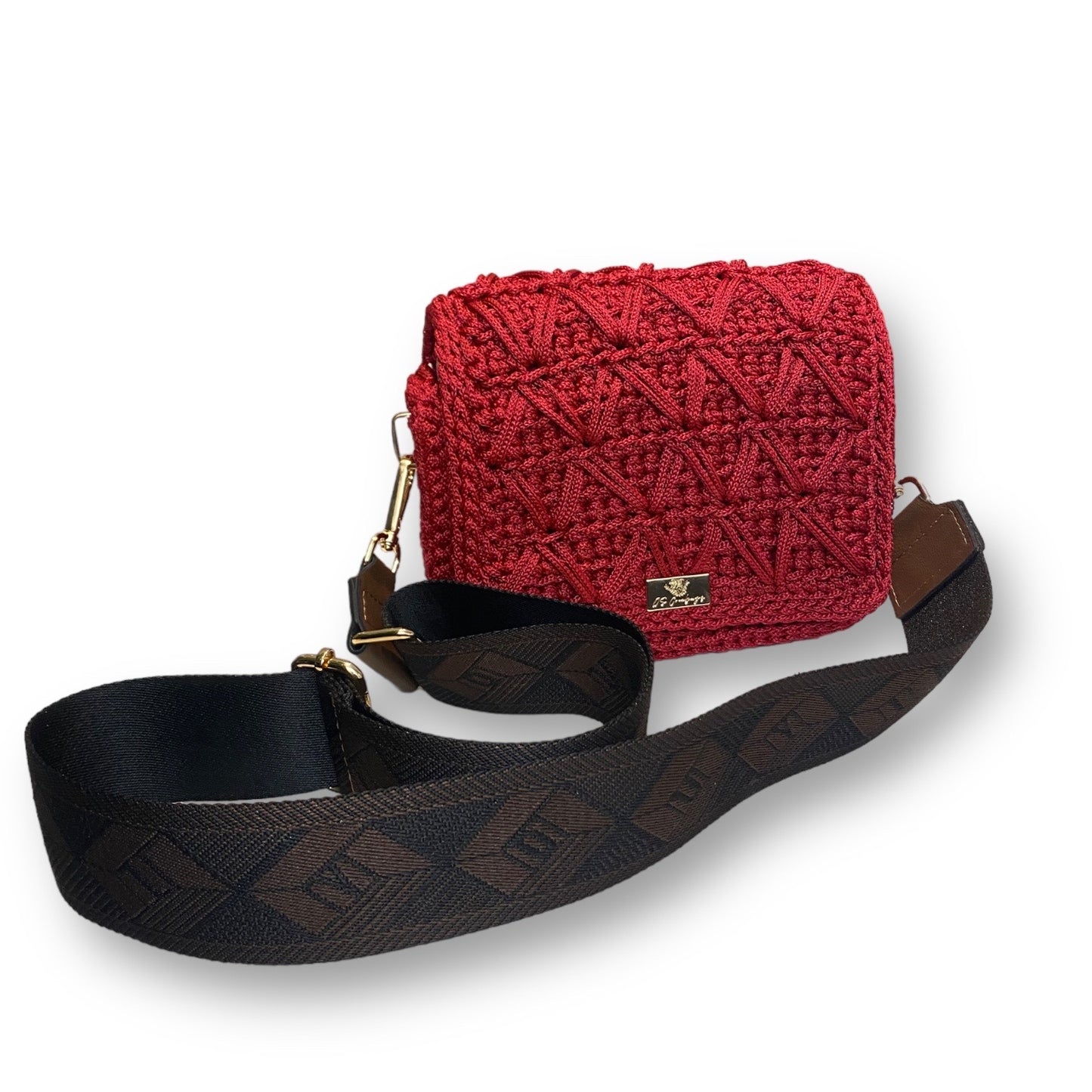 Handcrafted Red Crossbody Elegance with long adjustable strap