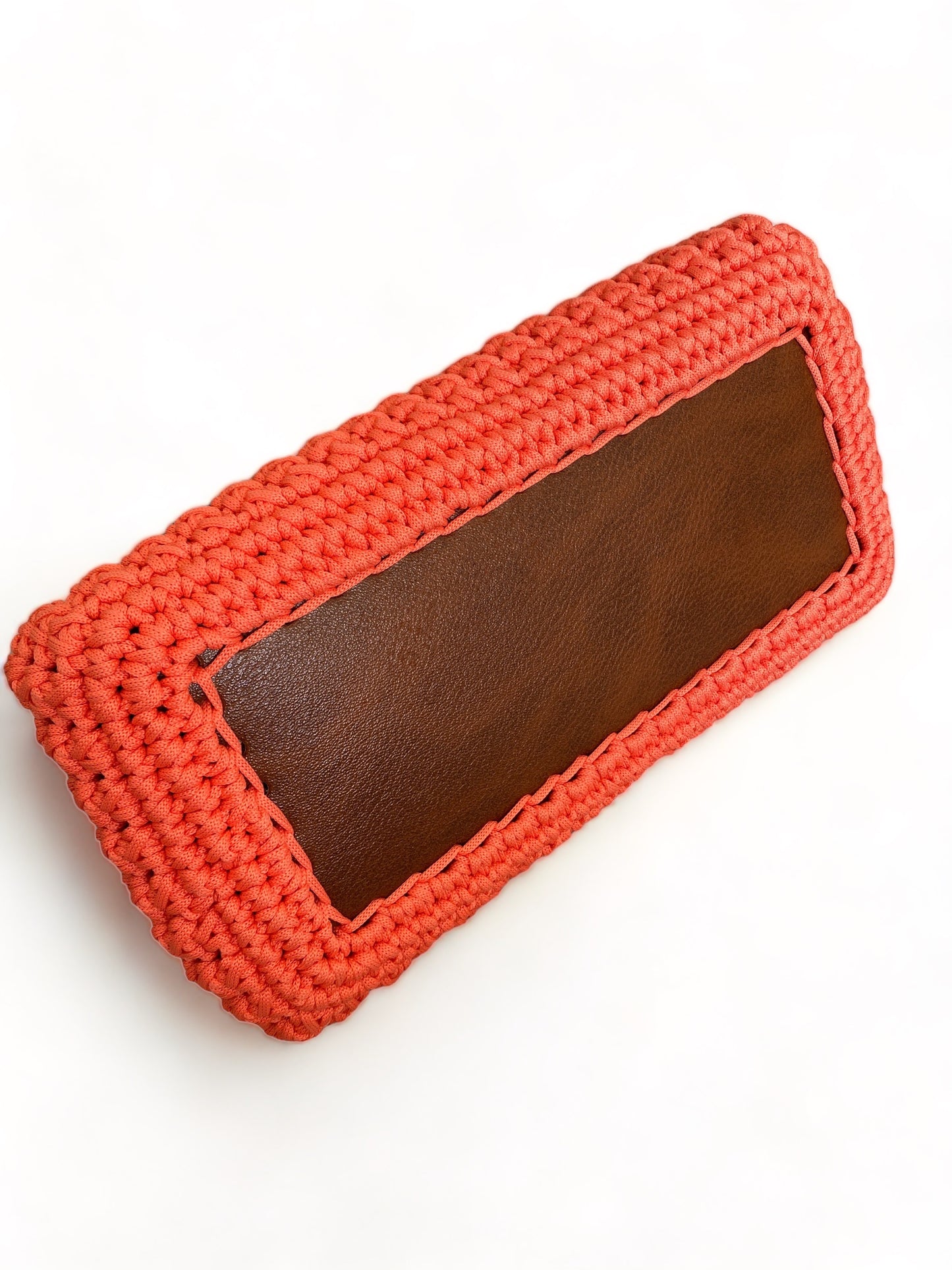 Top quality coral colour clutch