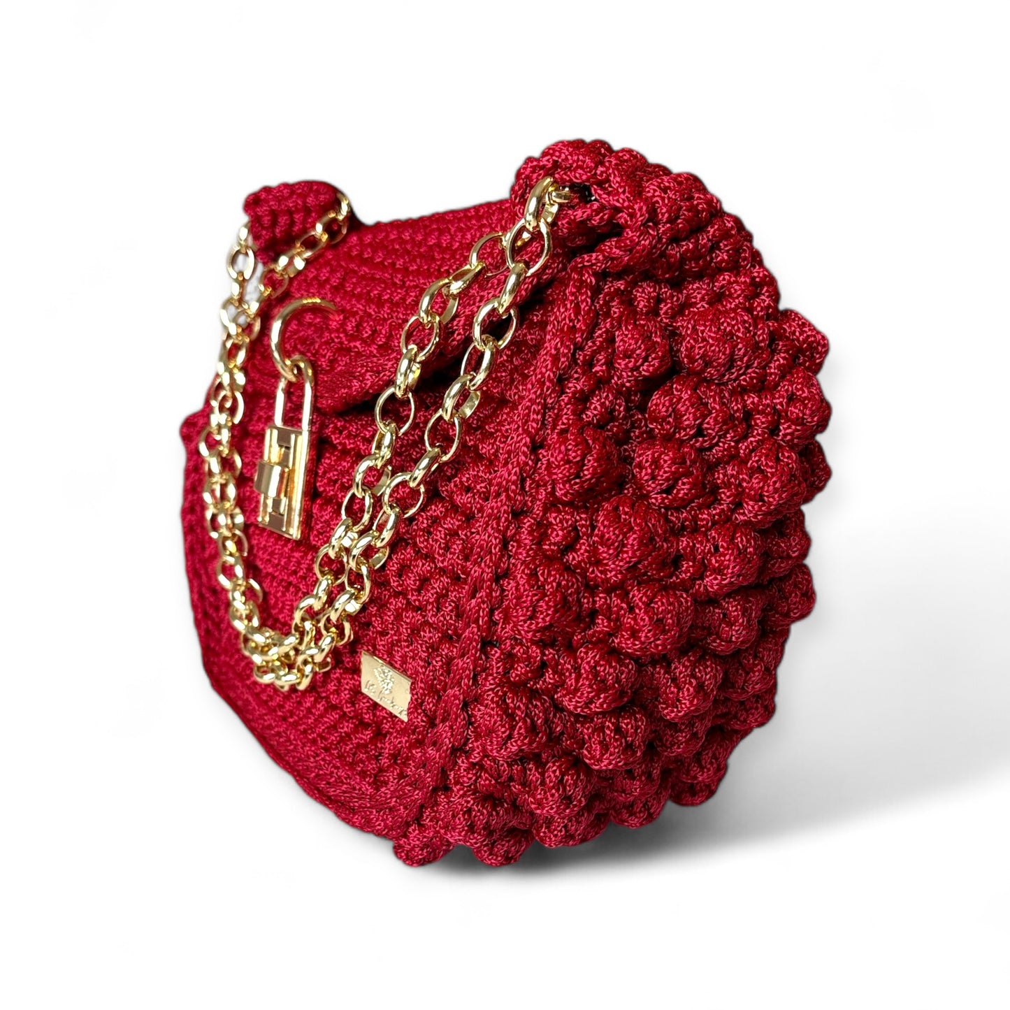 Baguette in Burgundy red with Golden double chain