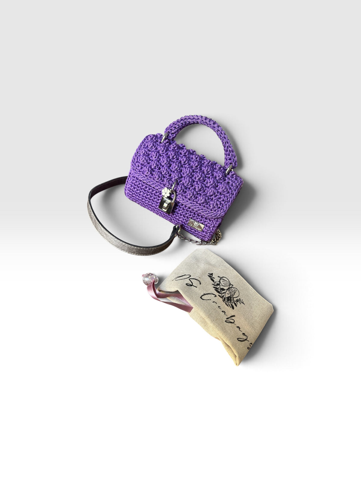 ASTERI Bubble – Handmade Crochet Crossbody Bag in Purple