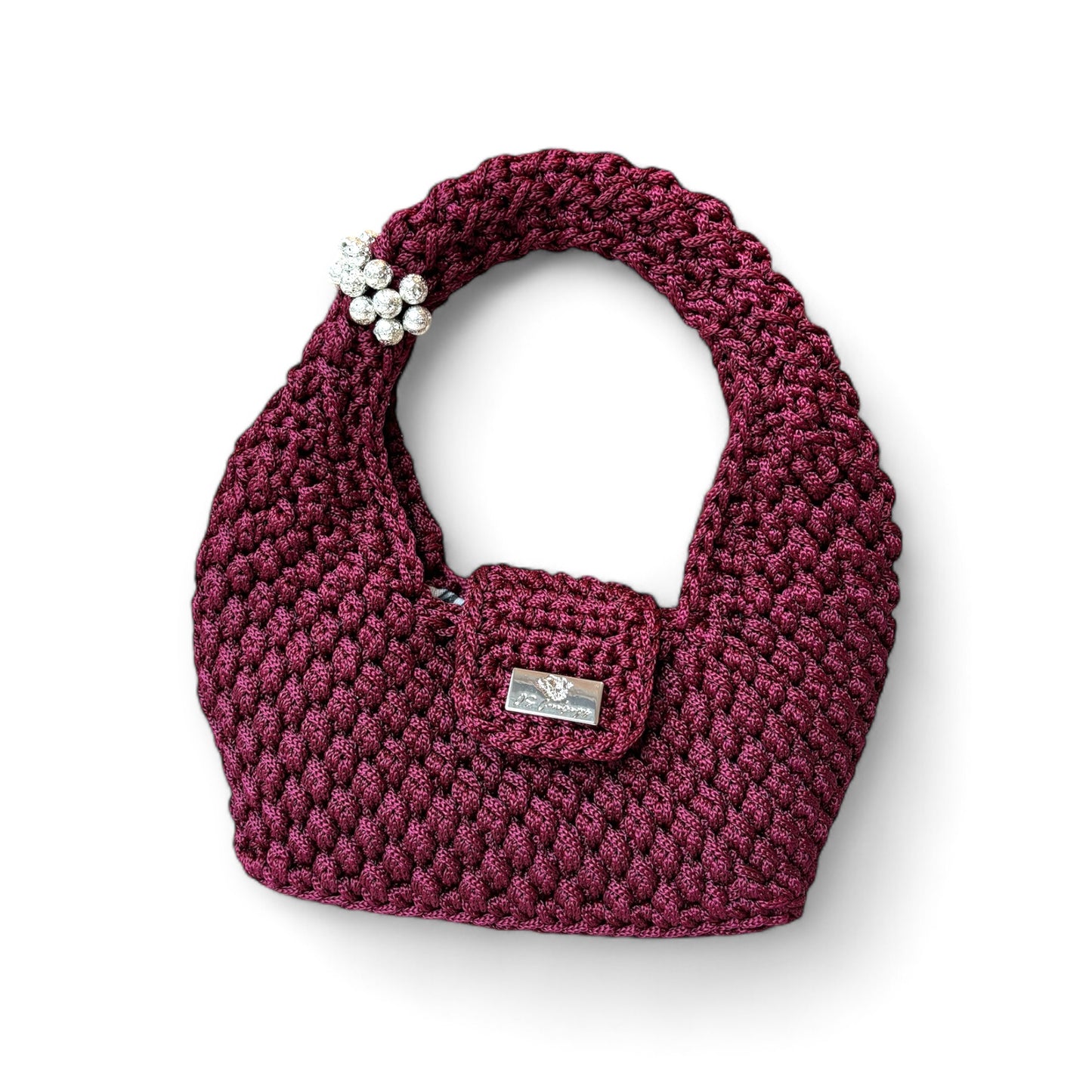 Baguette handbag in Bordeaux colour with Lava stone