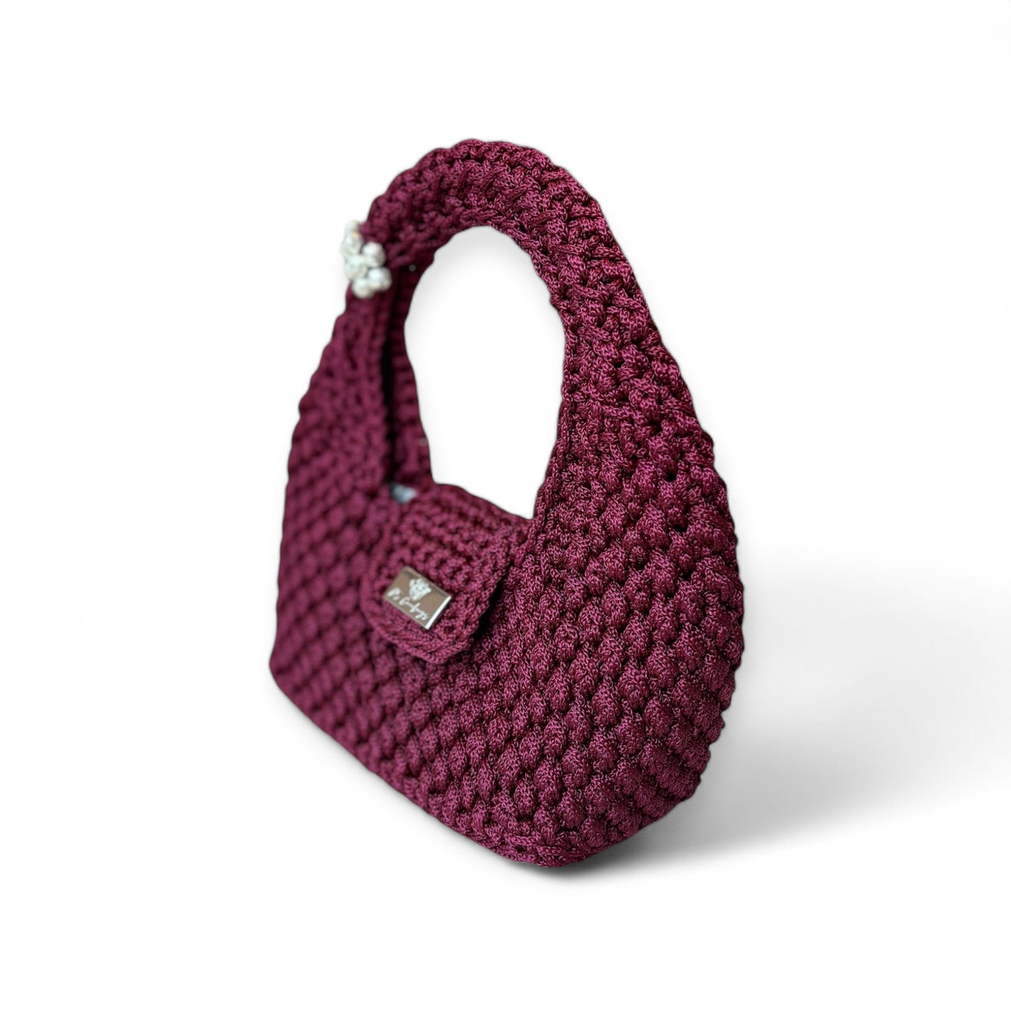Baguette handbag in Bordeaux colour with Lava stone