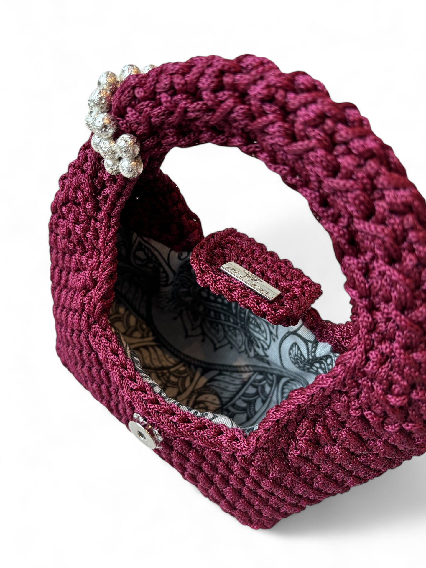 Baguette handbag in Bordeaux colour with Lava stone