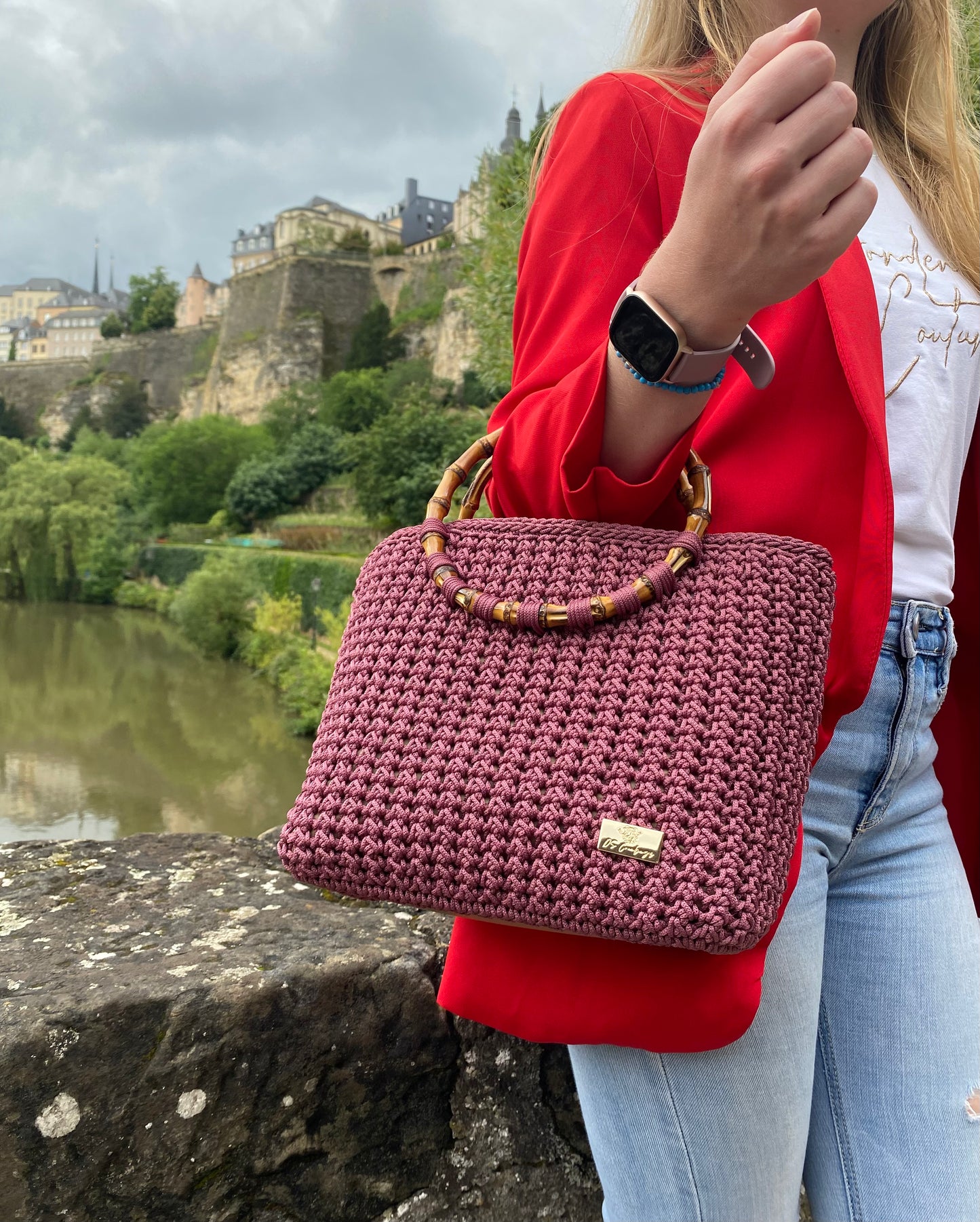 Deep Ruby super light TOTE handbag
