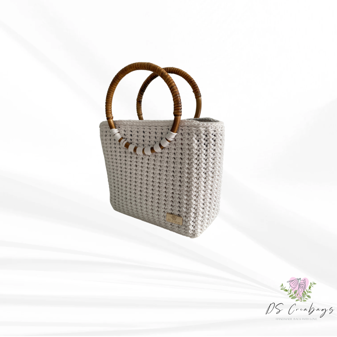 Cute summer Mini TOTE woth bamboo handles