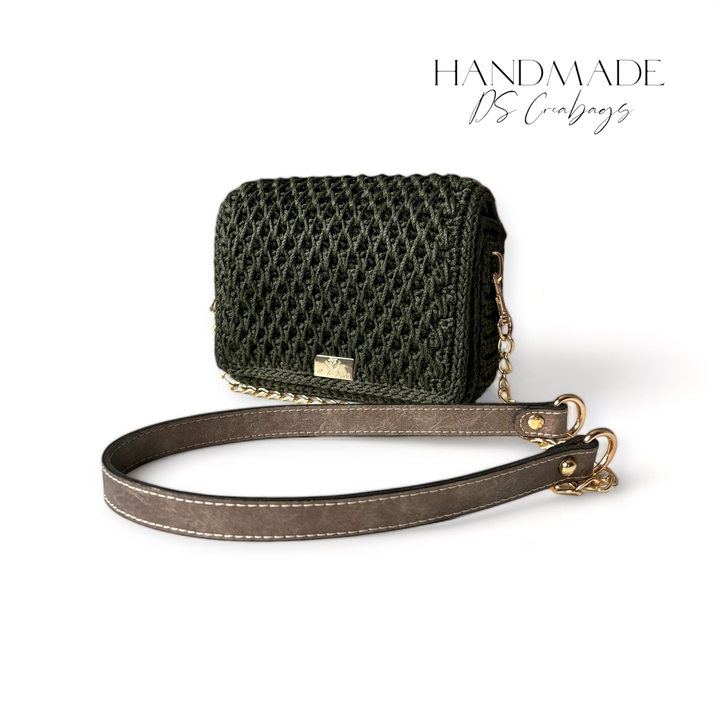 Mini handbag in dark green