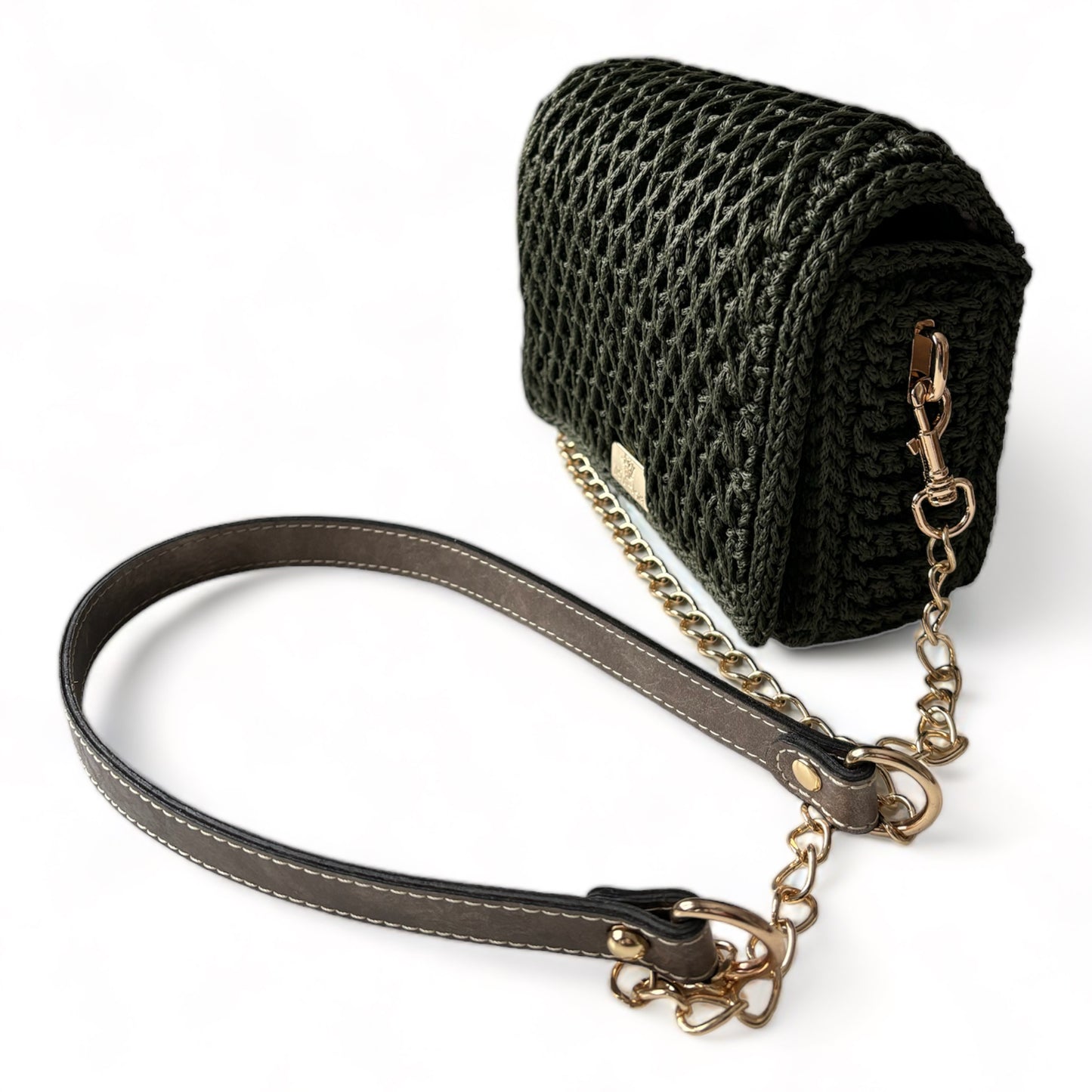 Mini handbag in dark green