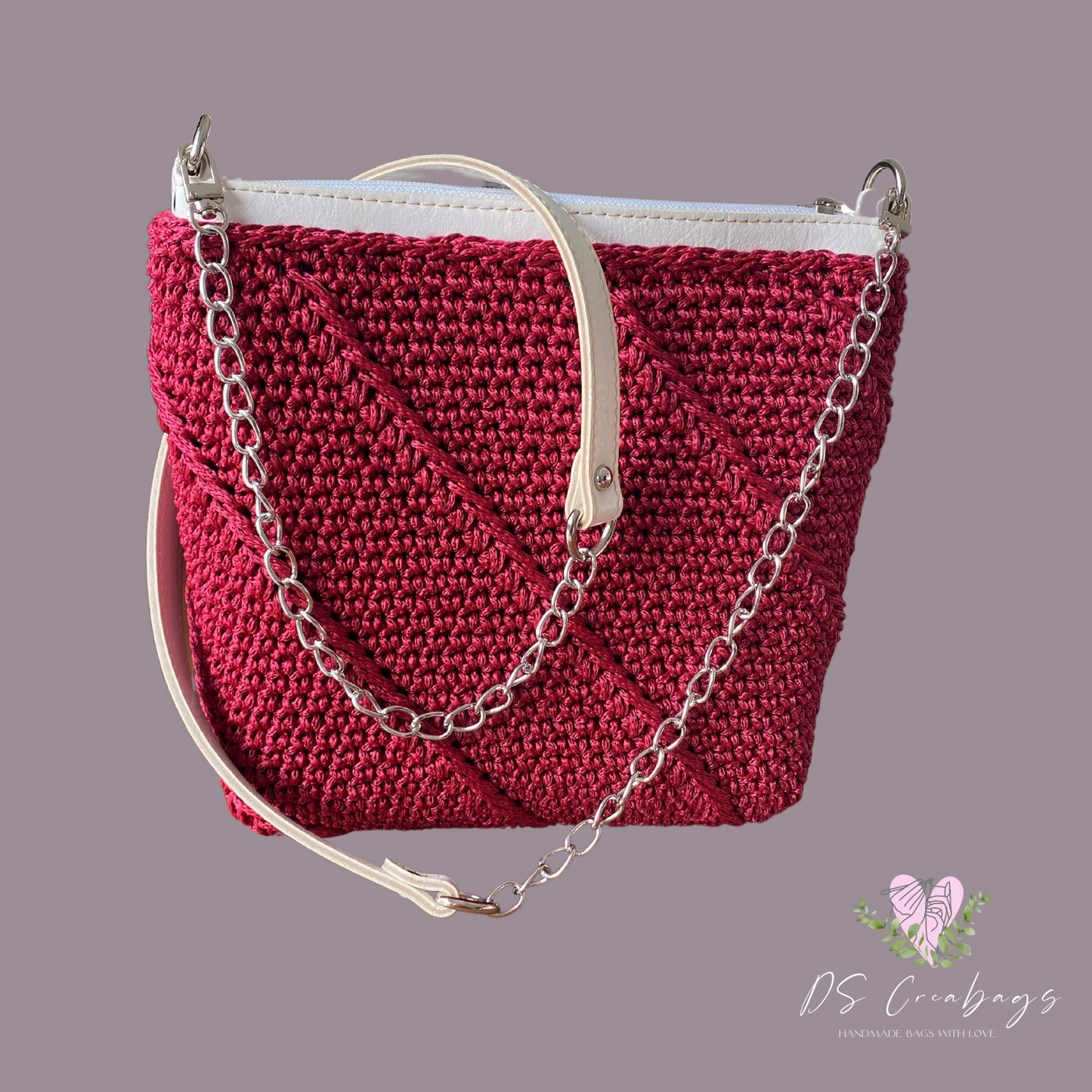 AMELIA - Burgundy red cross-body for everyday use
