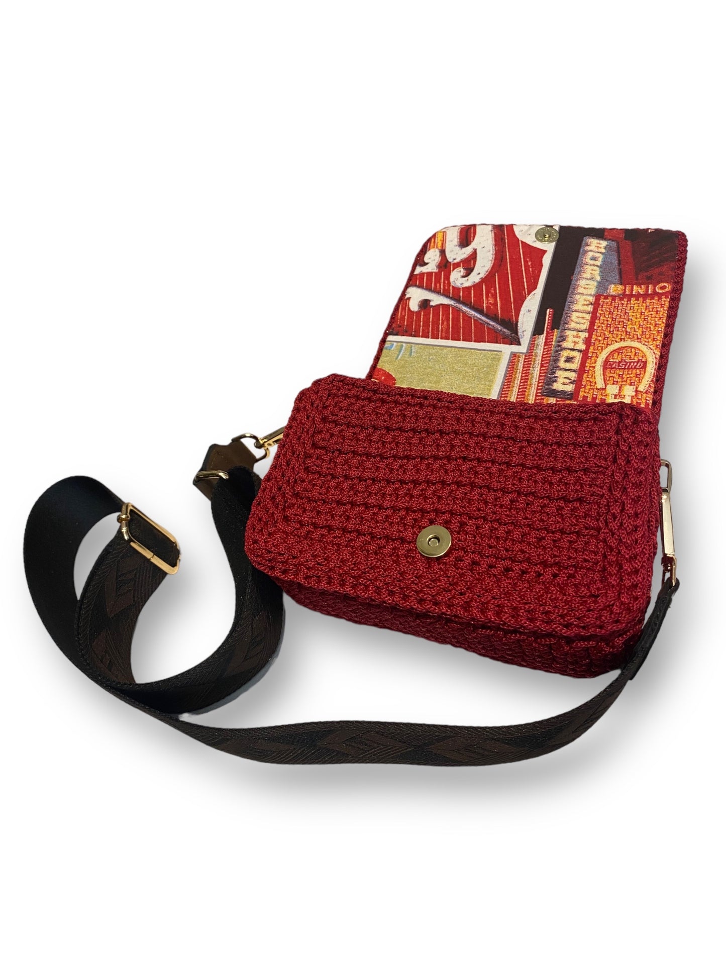 Handcrafted Red Crossbody Elegance with long adjustable strap