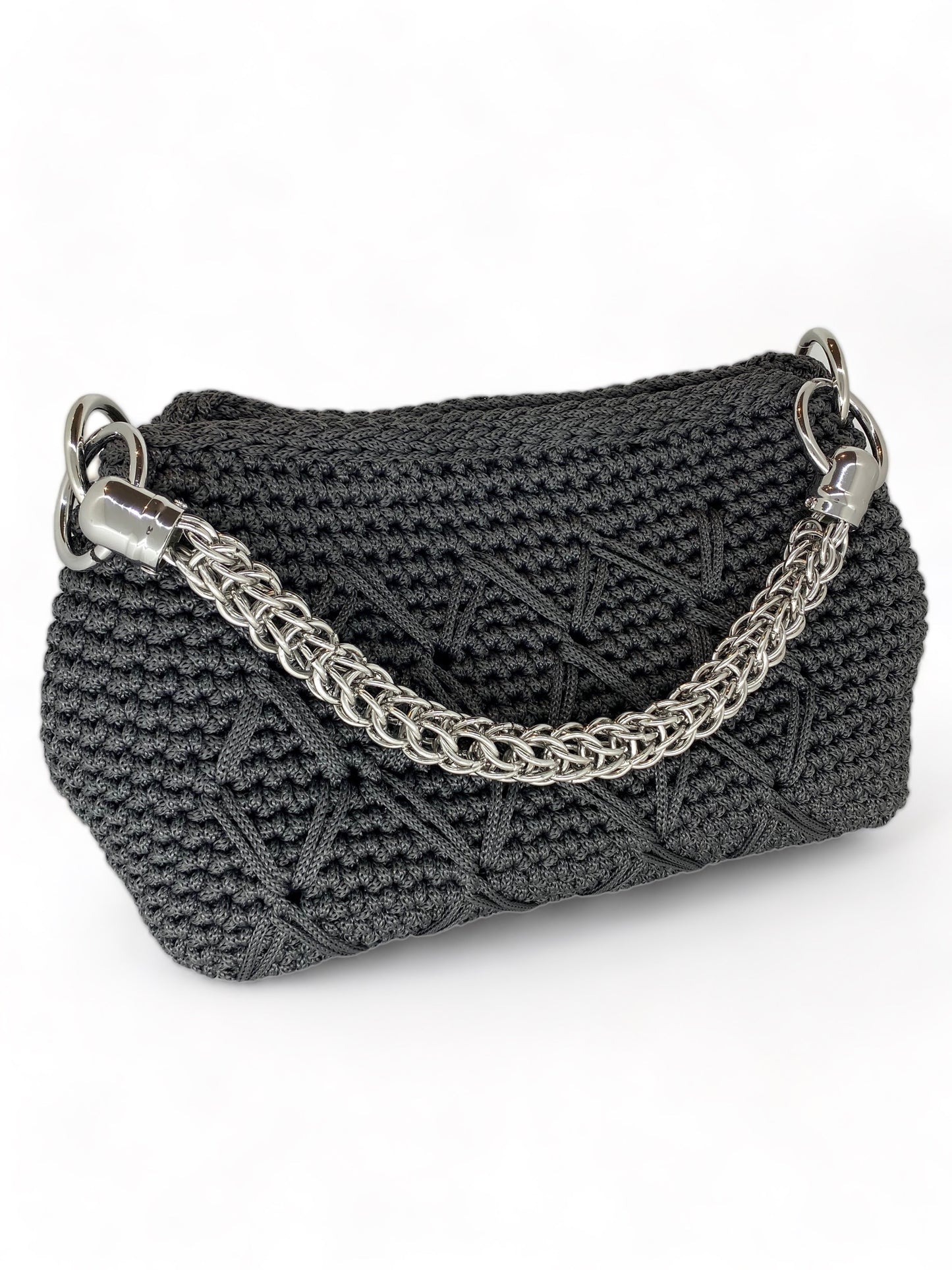 Clutch purse with glamorous handle