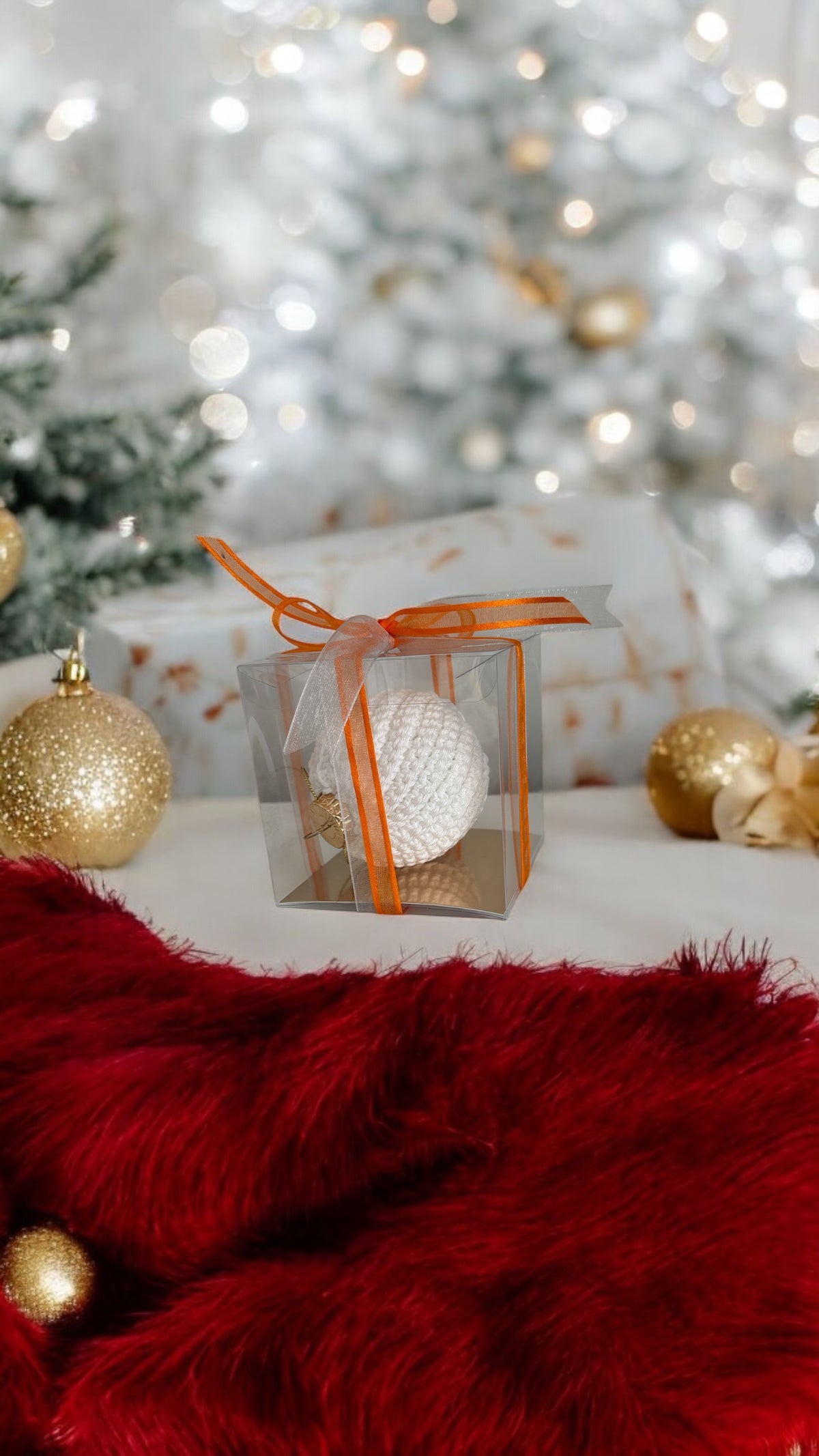 Handmade Crochet Christmas Bauble Ornament | 7 cm
