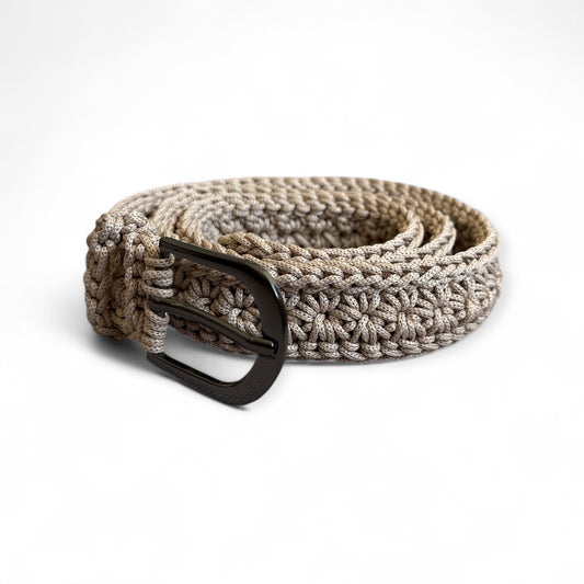 Belt - White Ecru with Gun metal Buckle