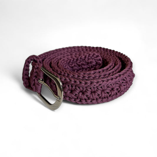 Belt -  Deep Ruby with Silver Buckle