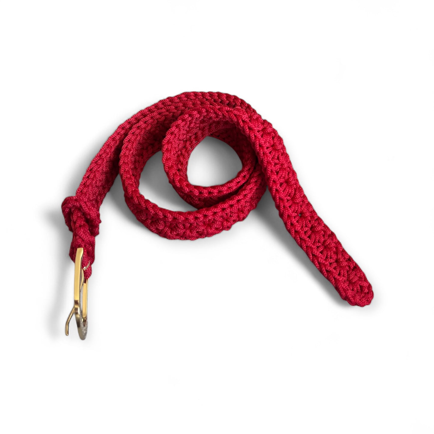 Belt in red with gold Buckle