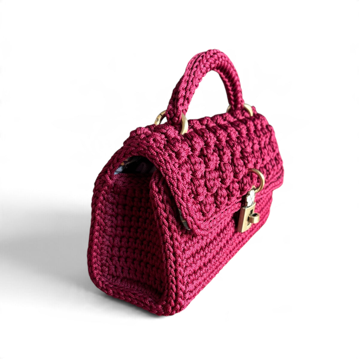 ASTERI Bubble – Medium Size – Handmade Crochet Crossbody Bag – Burgundy