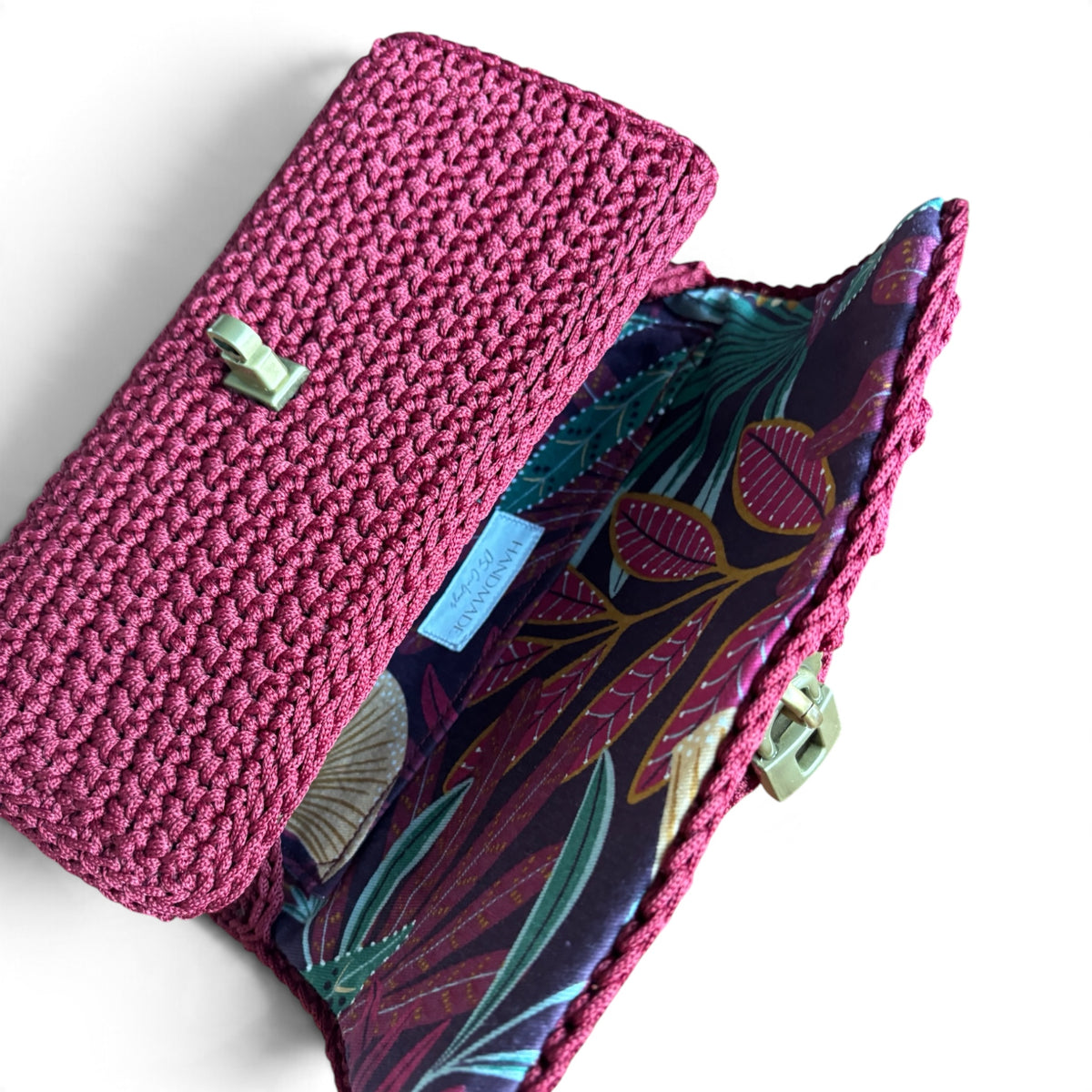 ASTERI Bubble – Medium Size – Handmade Crochet Crossbody Bag – Burgundy