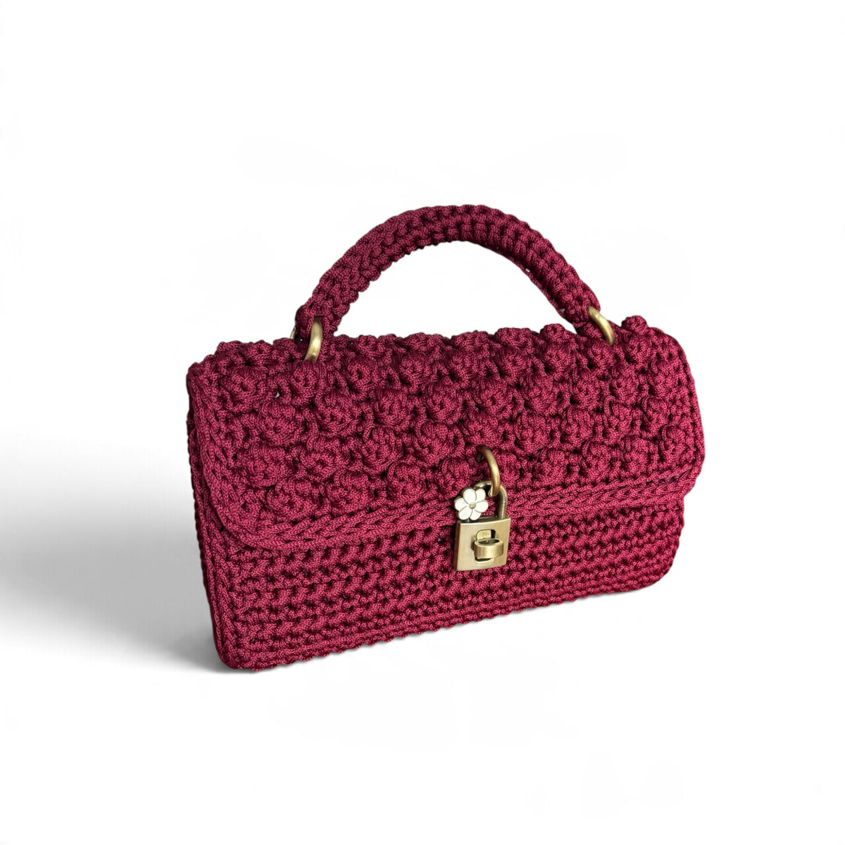 ASTERI Bubble – Medium Size – Handmade Crochet Crossbody Bag – Burgundy