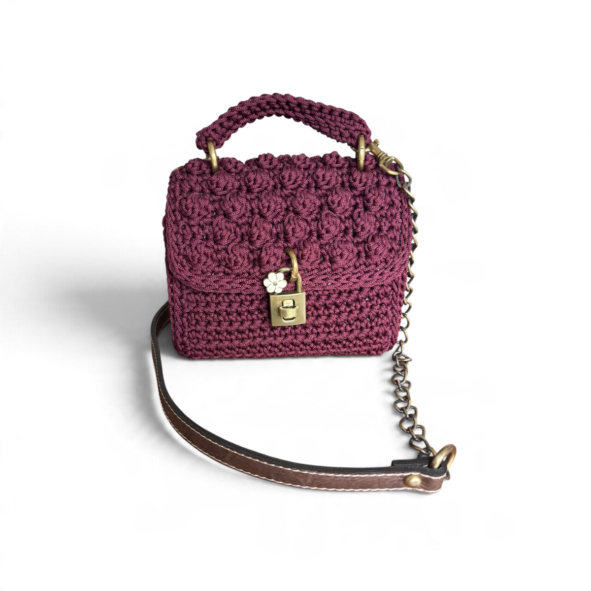 ASTERI Bubble – Handmade Crochet Crossbody Bag – Bordeaux