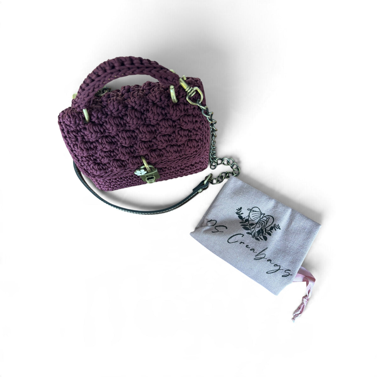 ASTERI Bubble – Handmade Crochet Crossbody Bag – Bordeaux