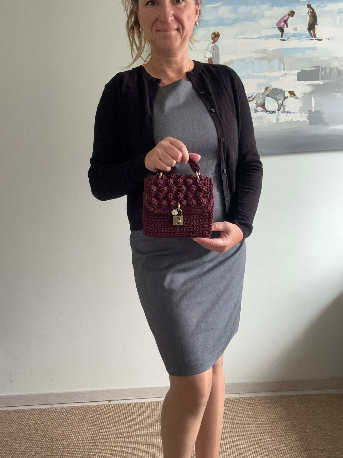 ASTERI Bubble – Handmade Crochet Crossbody Bag – Bordeaux