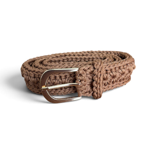 Handmade Crochet Belt – Chocolate Brown