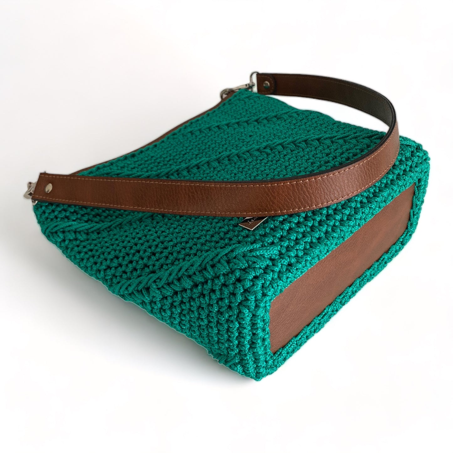 AMELIA - Vibrant green colour handmade shoulder bag