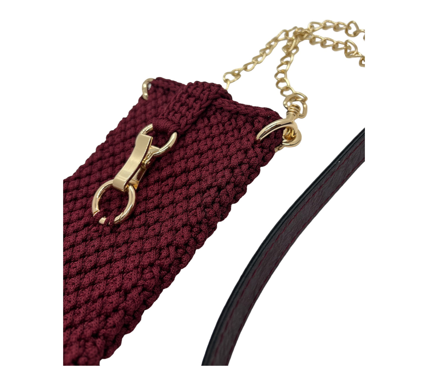 Trendy phone pouch with ECO leather/ metal chain strap