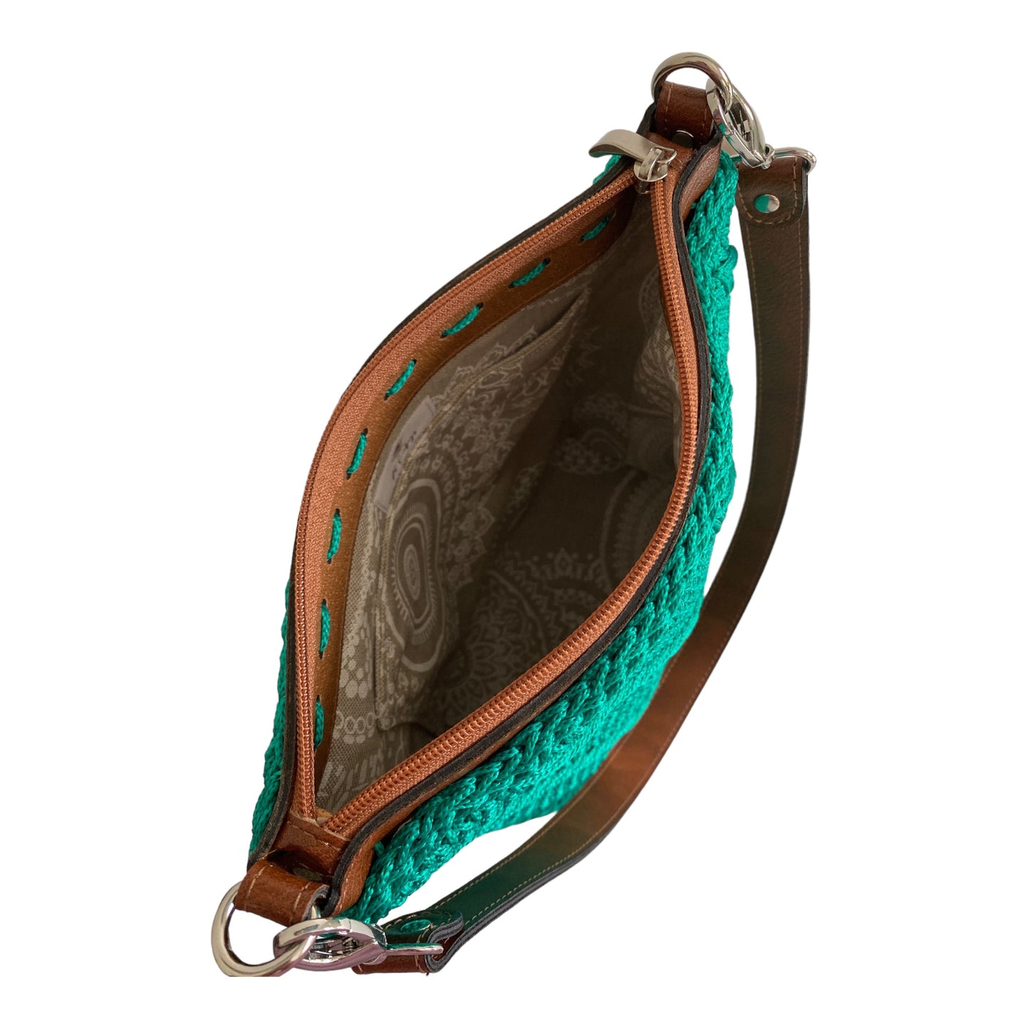 AMELIA - Vibrant green colour handmade shoulder bag