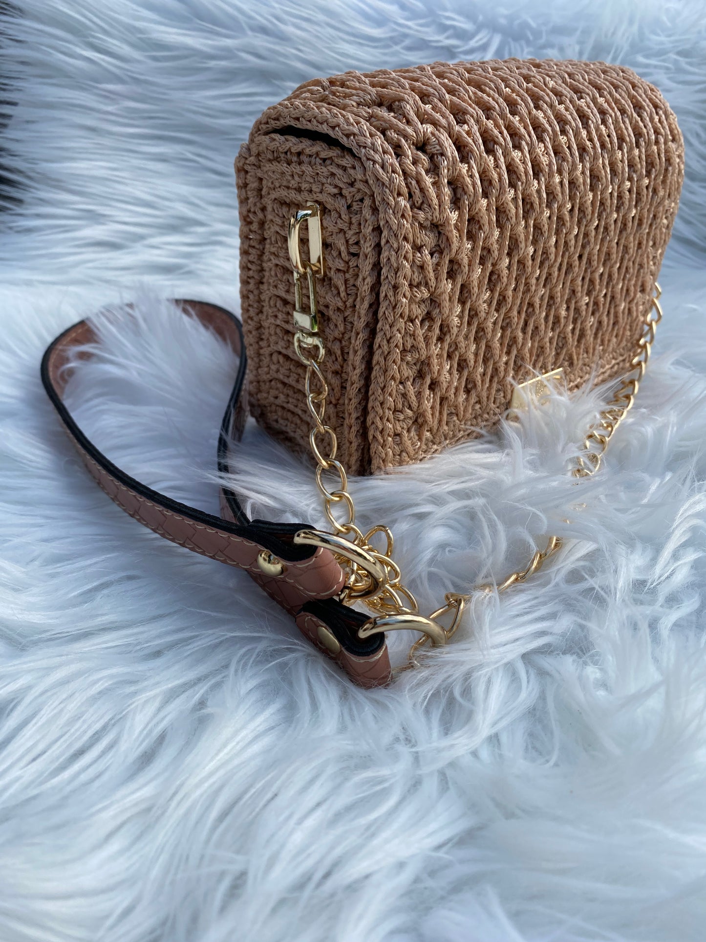 Exquisite beige mini handbag