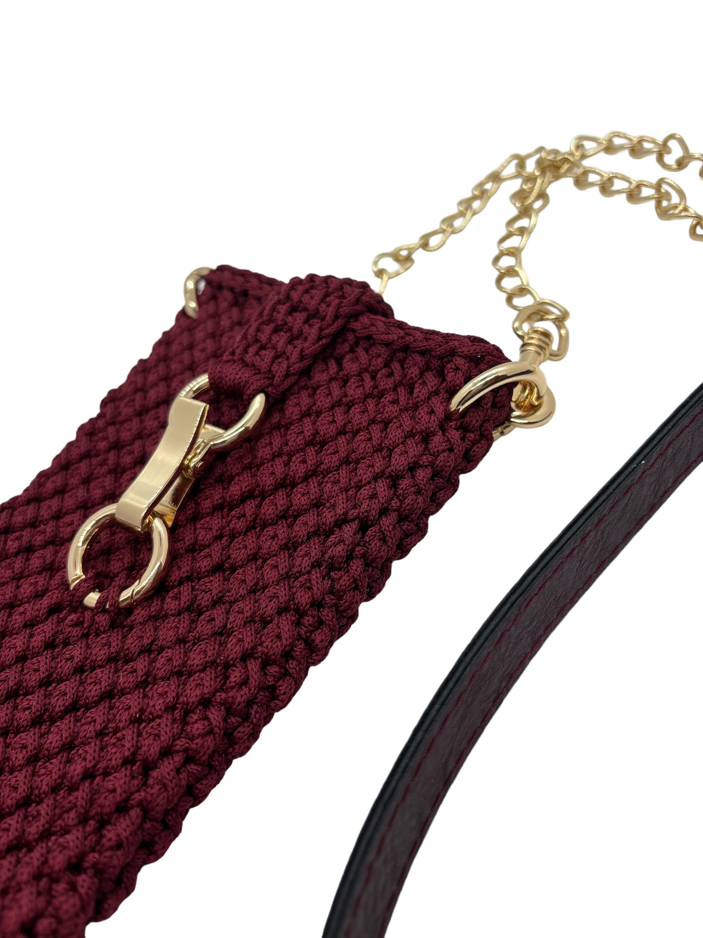 Trendy phone pouch with ECO leather/ metal chain strap